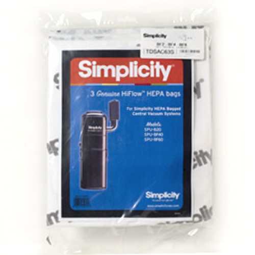 Simplicity Central Vacuum HEPA Bags SCB3 Kirkwood's Sweeper Shop